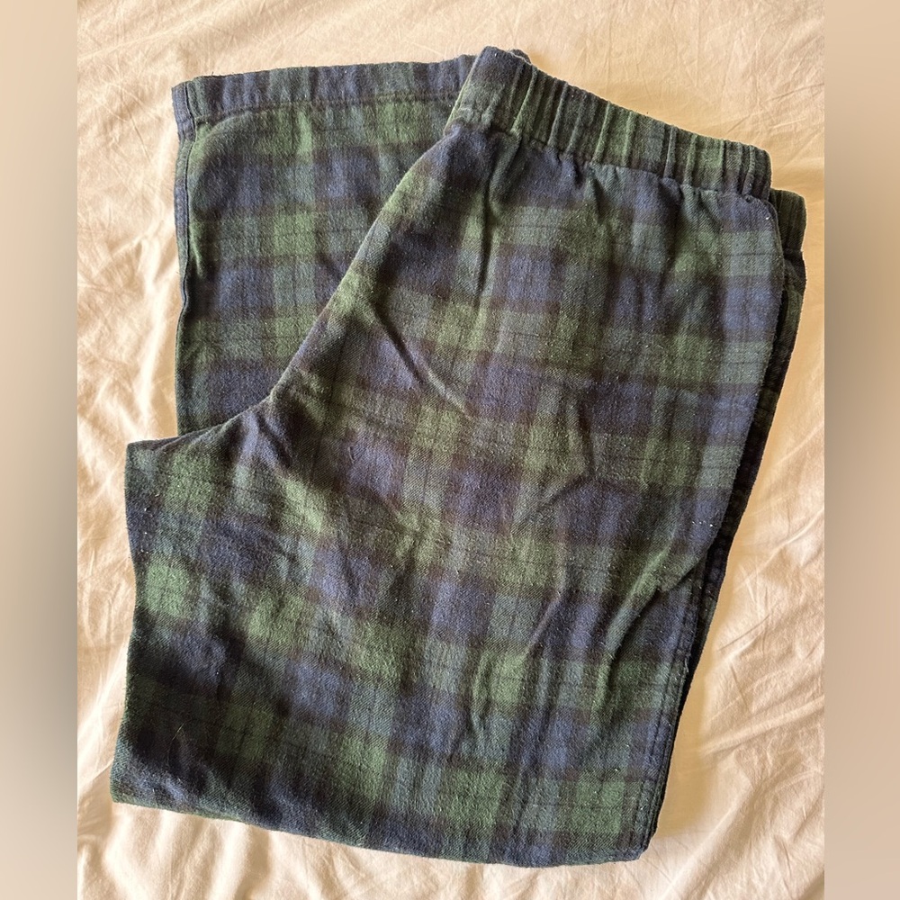 J crew blue and green plaid pajama pants